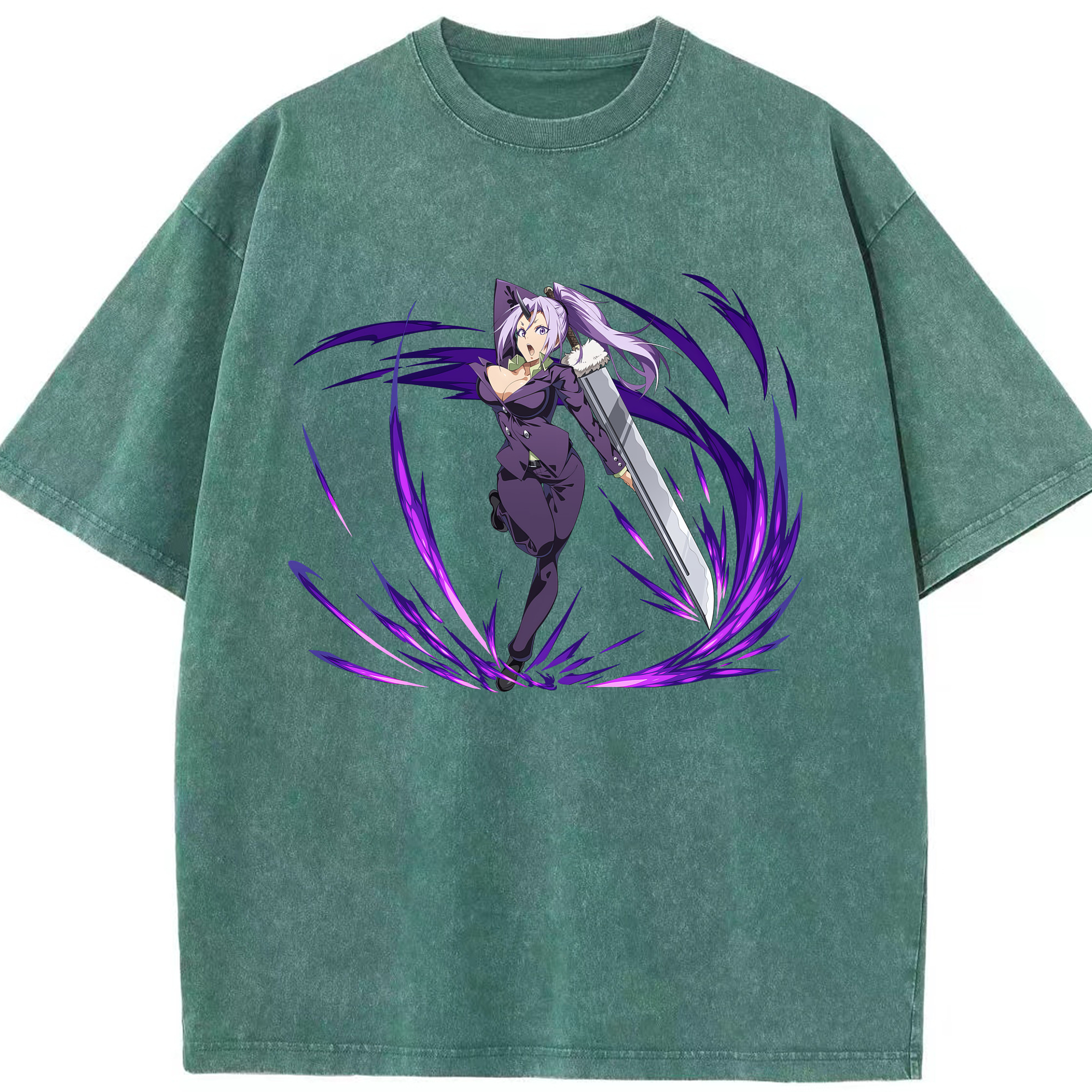 （画像用） 転スラ Regarding Reincarnated to Slime 綿100% ヴィンテージ風 半袖Tシャツ（フロントプリント）